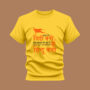 Round Neck Polyester Yellow T-Shirt